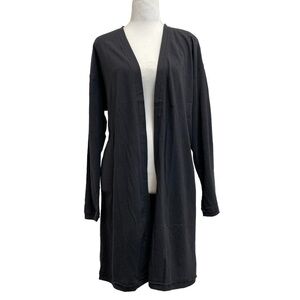 Karen Neuburger Gray Long Line Open Front Cardigan